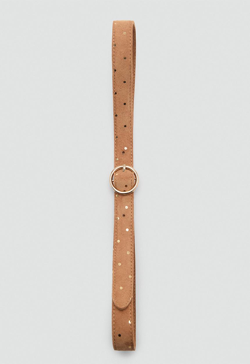 MANGO - Belt foilb - medium brown