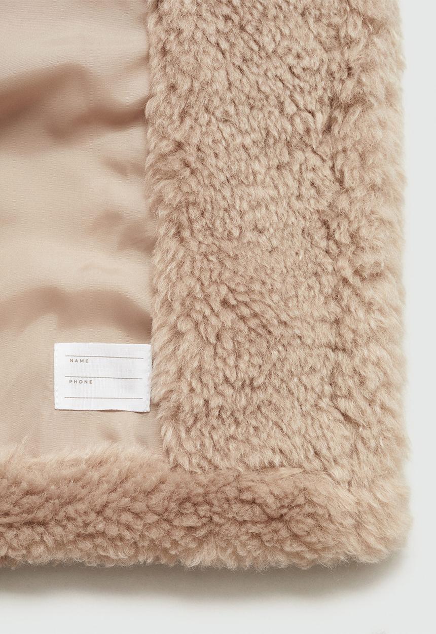 MANGO - Coat teddy - medium brown