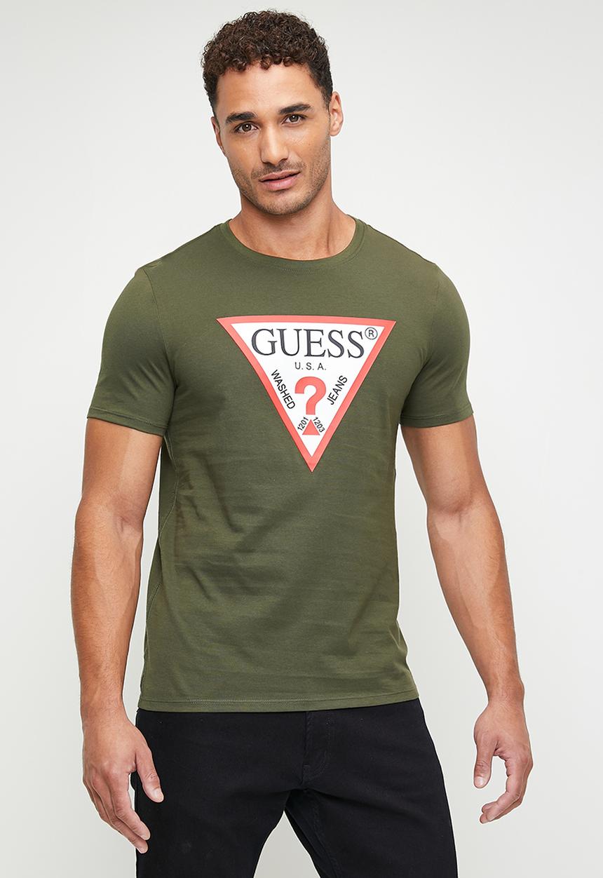 GUESS - CN Ss Original Logo Tee - Olive Morning