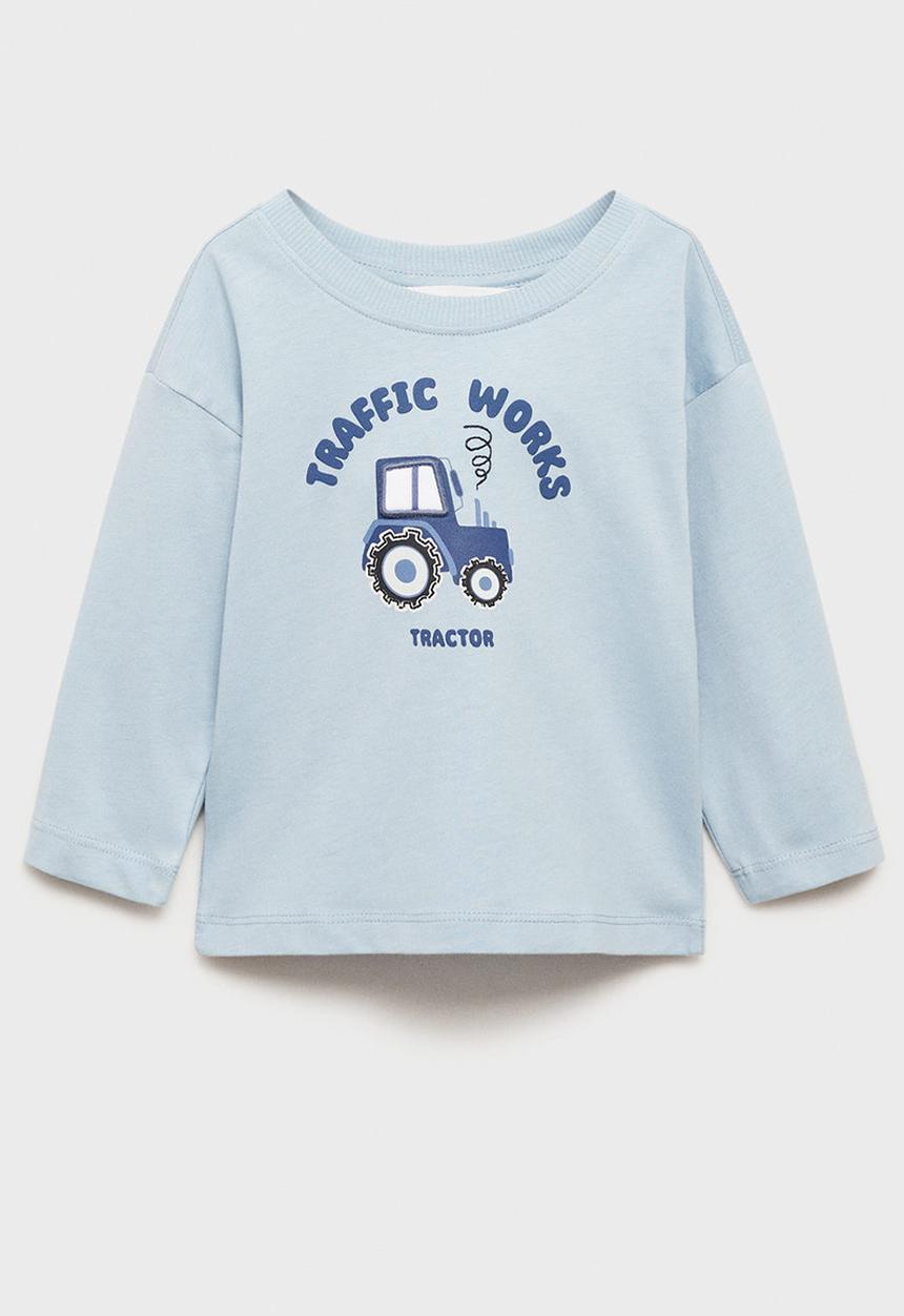 MANGO - T-shirt tractor - light pastel blue