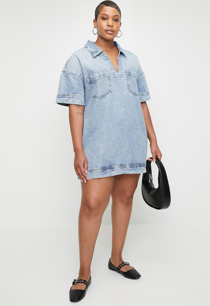 Plus Tia Denim Dress - Oasis Blue