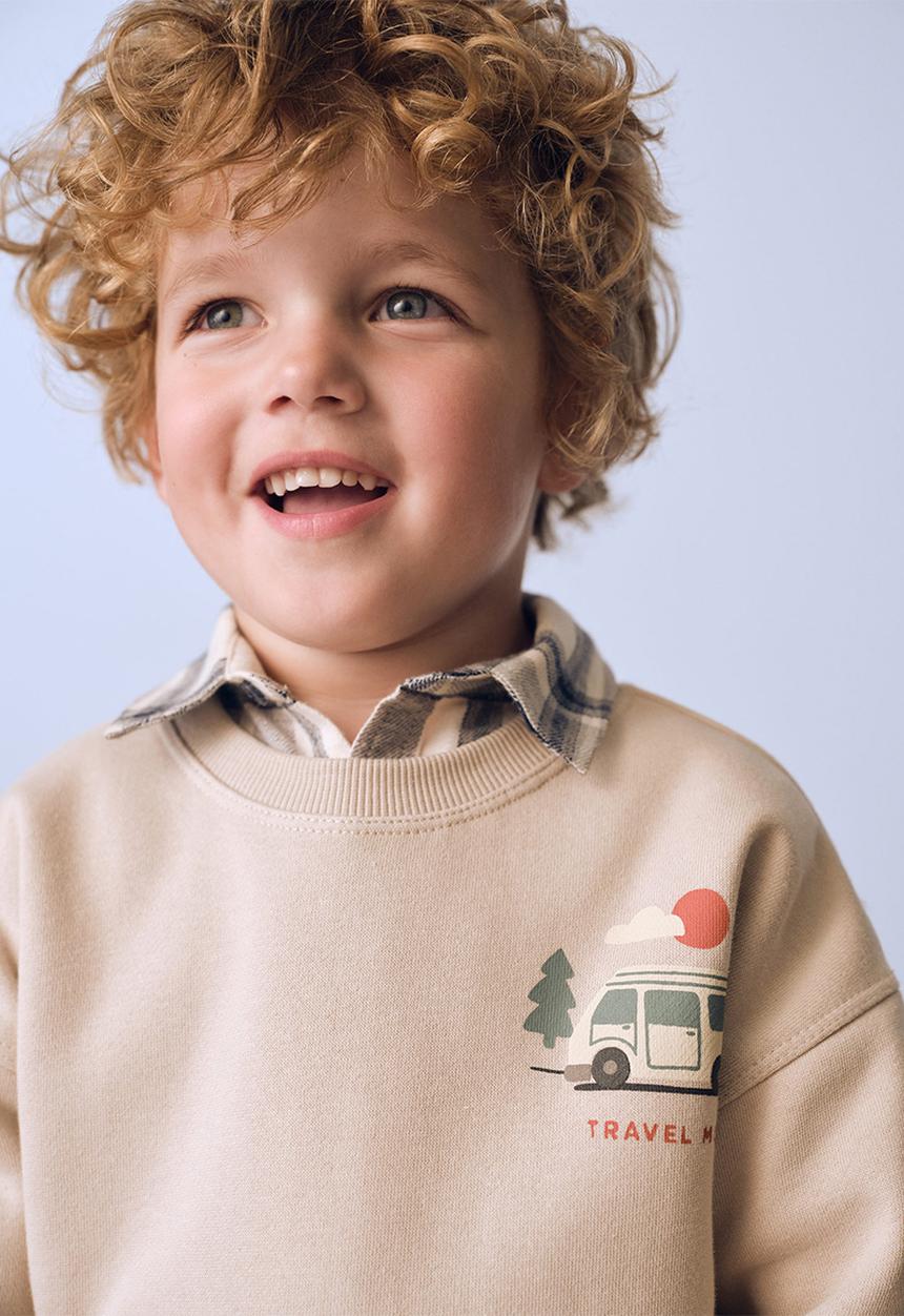 MANGO - Sweatshirt forest - light pastel brown