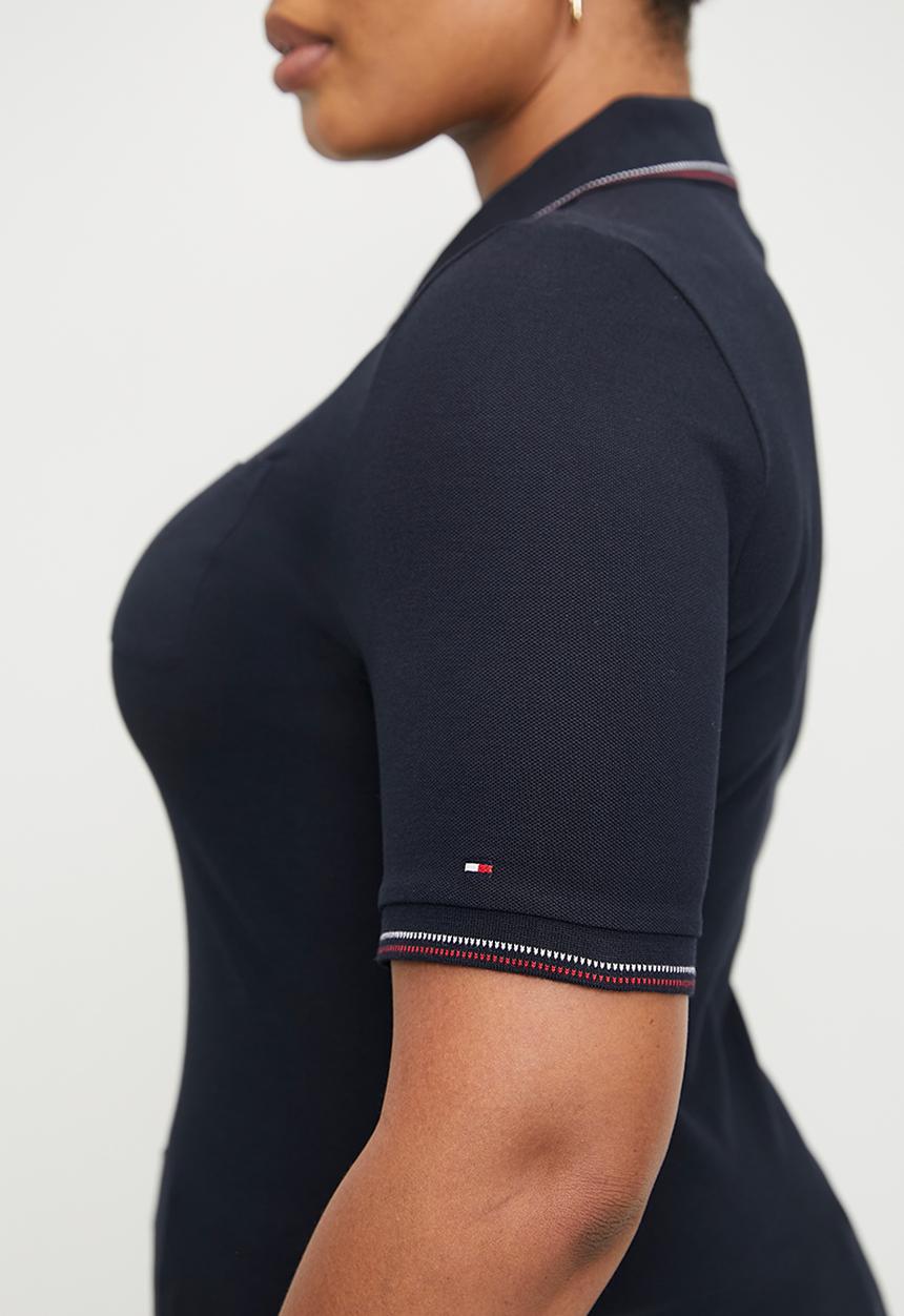 Tommy Hilfiger - Plus slim rwb tipping polo 1/2slv - desert sky