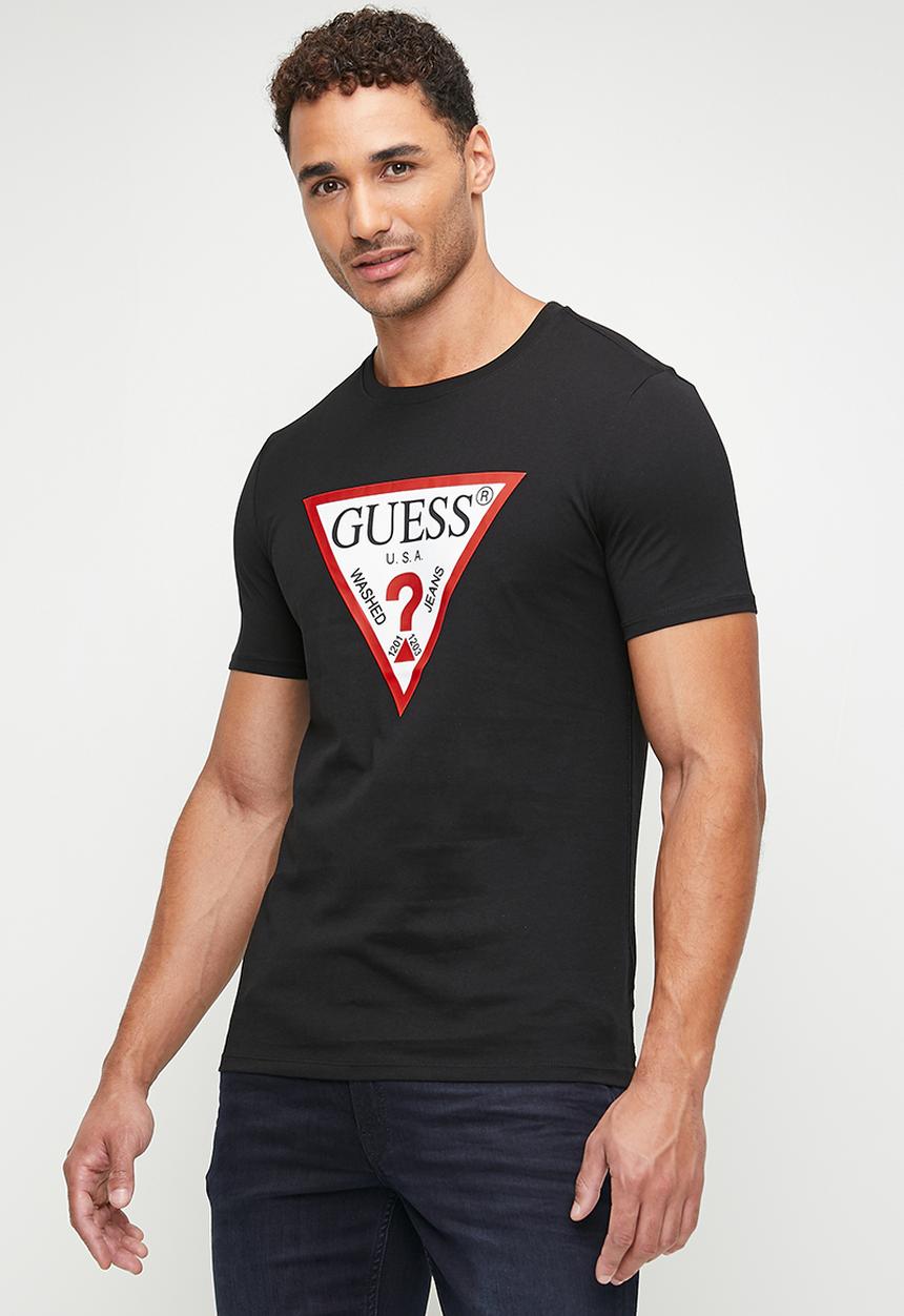 GUESS - Crew neck short sleeve original logo tee - jet black a996	