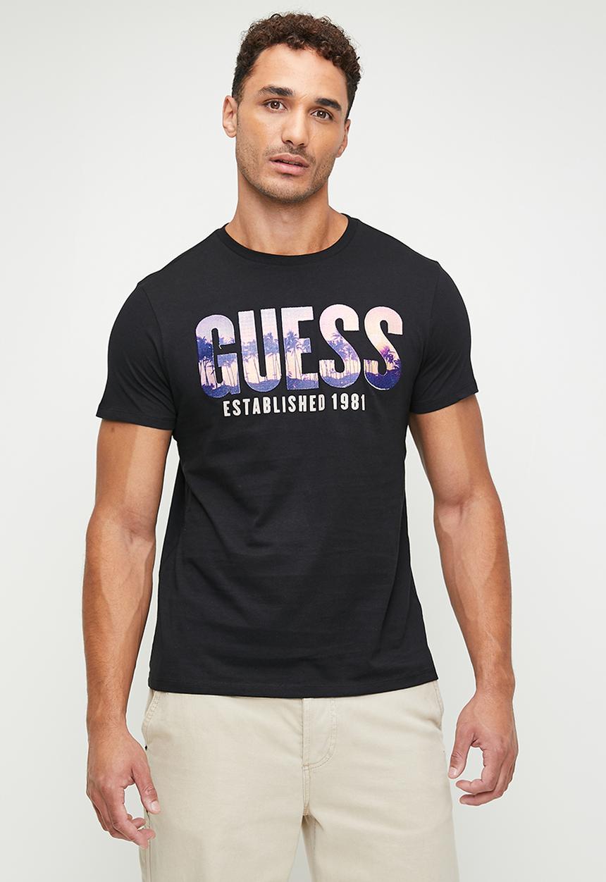 GUESS - Short sleeve bs city of palms tee - jet black a996