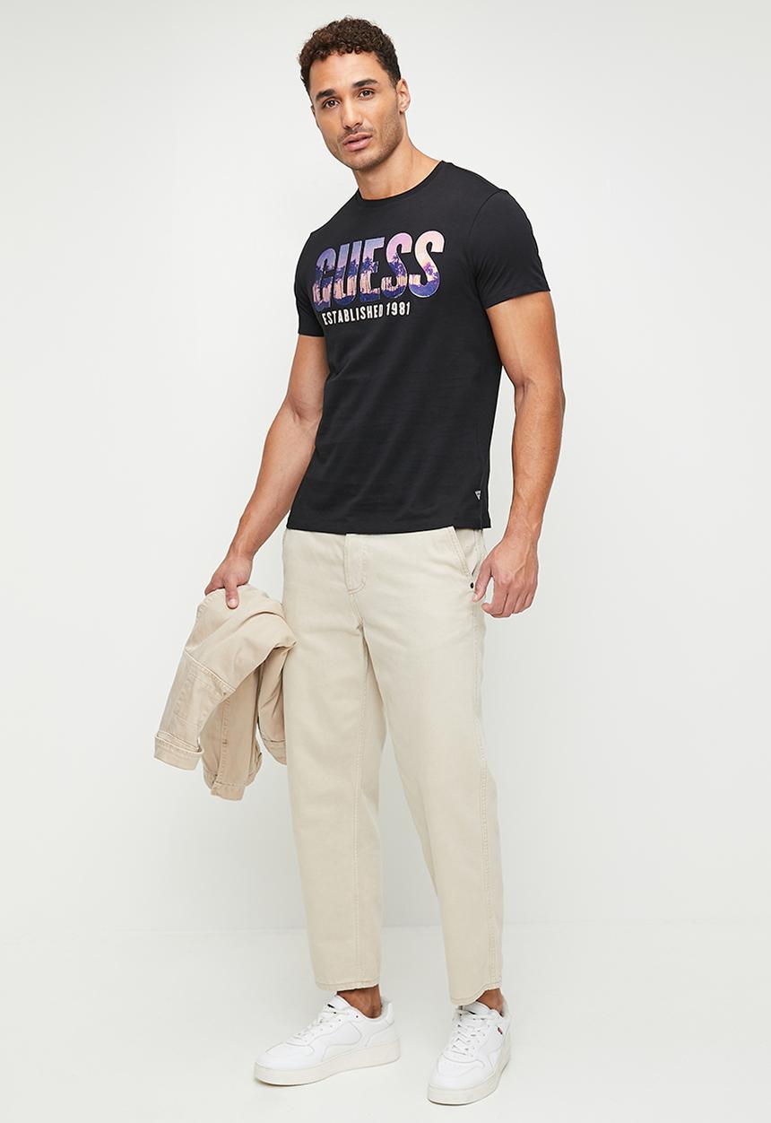 GUESS - Short sleeve bs city of palms tee - jet black a996