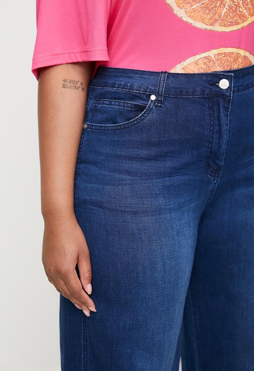 Me&B - Plus The Turn Up Straight Leg Jeans - Blue