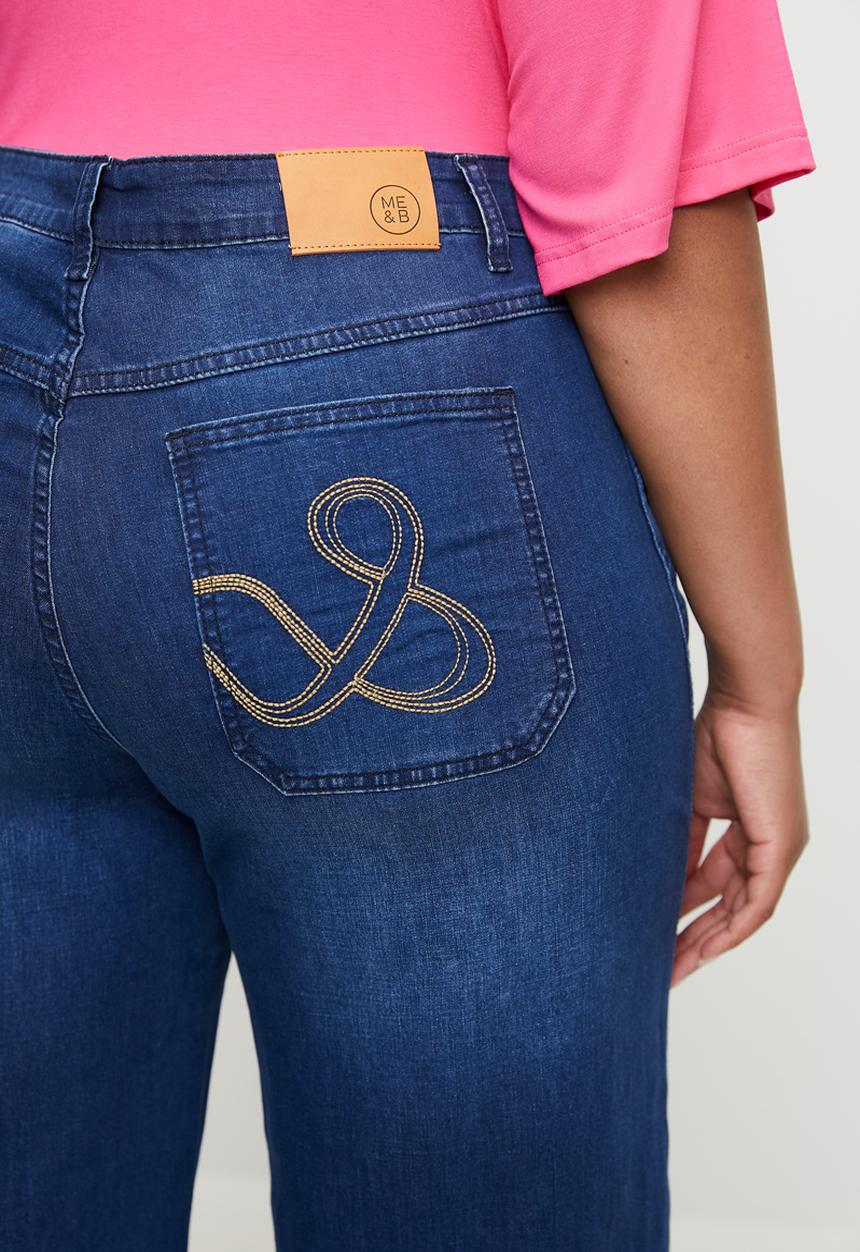 Me&B - Plus The Turn Up Straight Leg Jeans - Blue