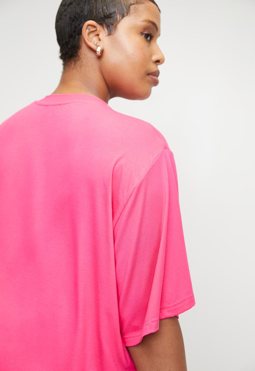 Me&B - Plus Oversized Tee With Grapefruit Print - Grapefruit