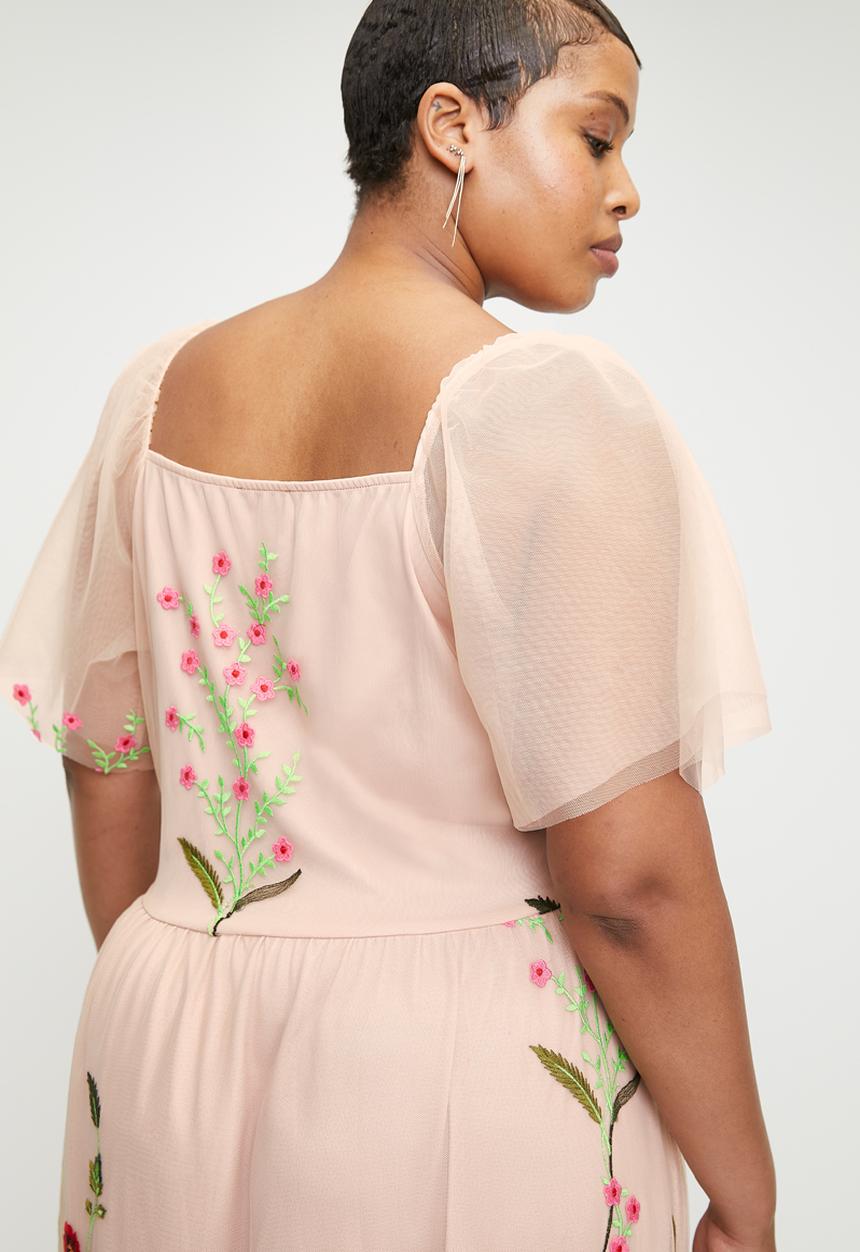 Me&B - Plus Tulle Lined Dress In Tiger Tulle - Tigertulle