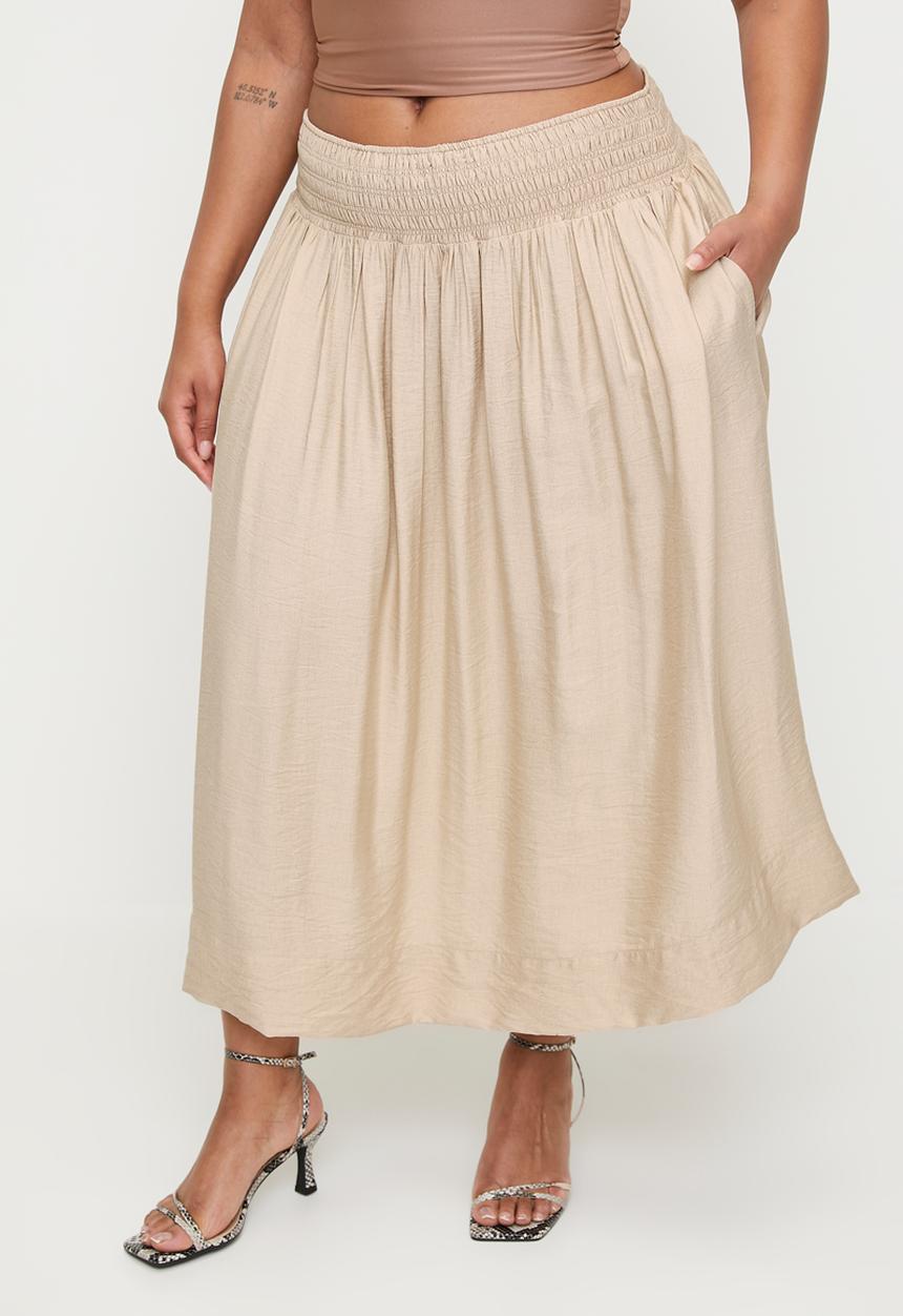 Superbalist - Capri linen plus full skirt - neutral