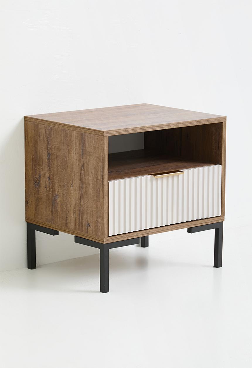 Me&Co - Carried bedside table- natural & white
