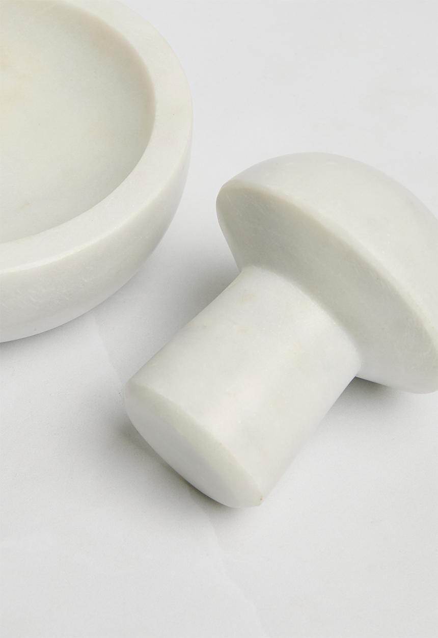 Sixth Floor - Marble pestle & mortar - white