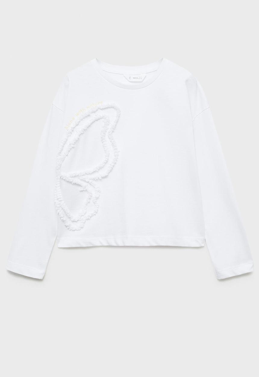 MANGO - T-shirt chiffy - natural