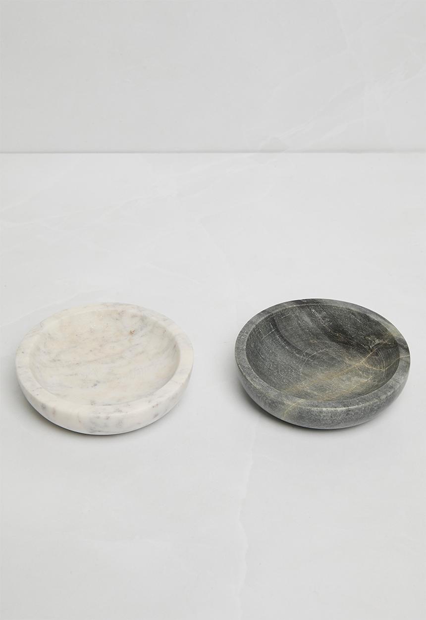 Sixth Floor - Marble salt and pepper pots set of 2 - grey & charcoal