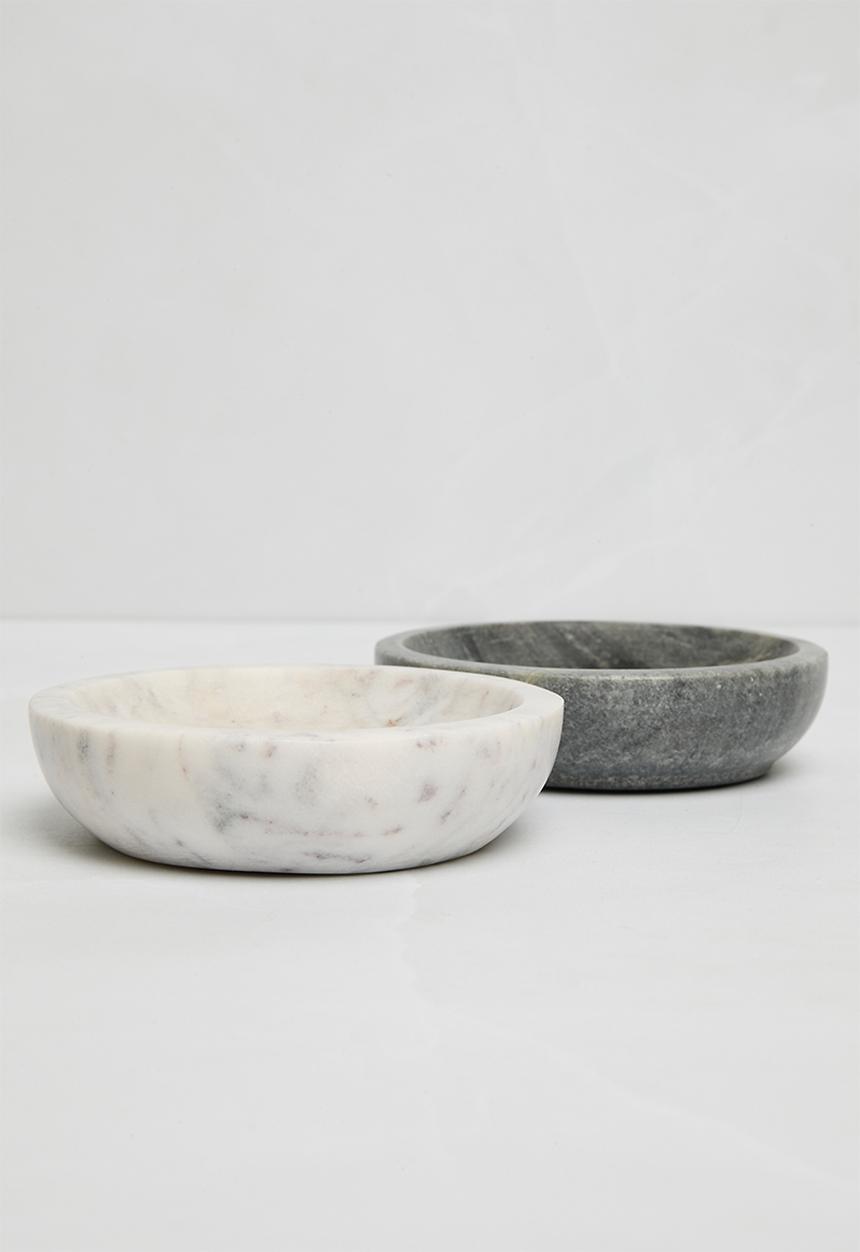 Sixth Floor - Marble salt and pepper pots set of 2 - grey & charcoal