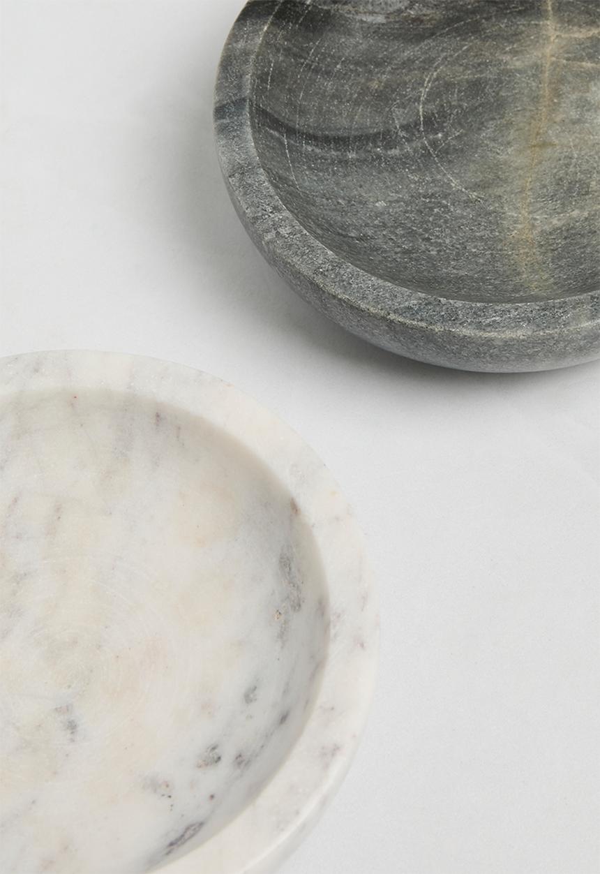 Sixth Floor - Marble salt and pepper pots set of 2 - grey & charcoal