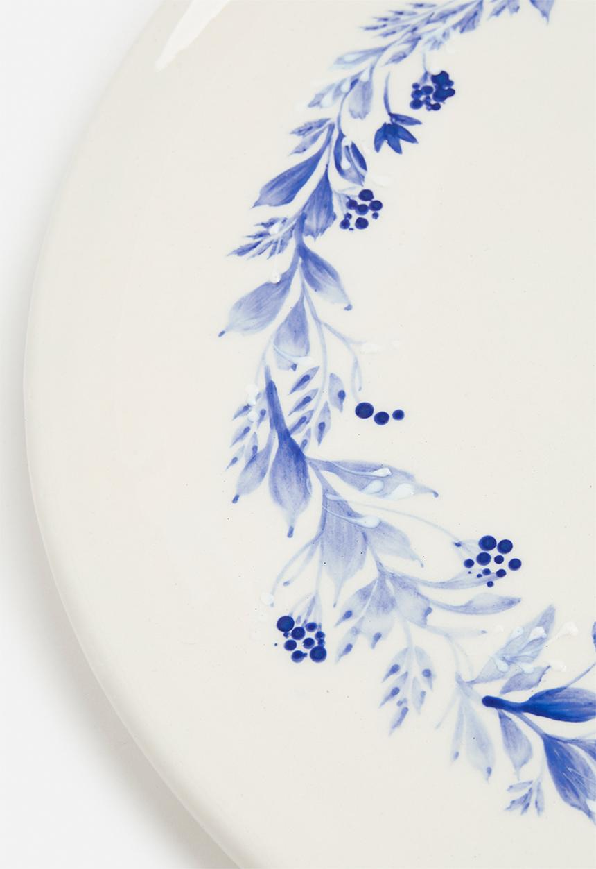Urchin Art - Abi Round Platter - Blue