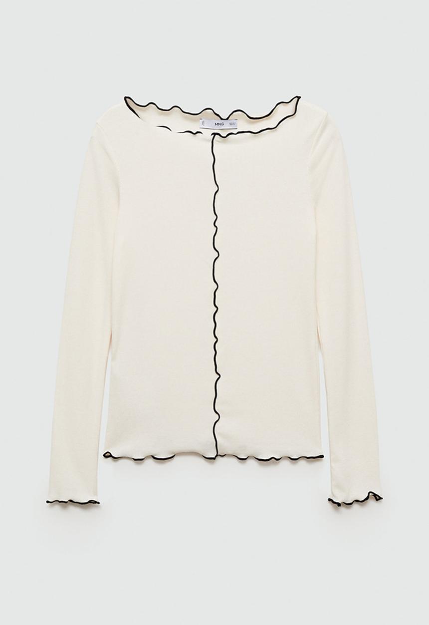 MANGO - T-Shirt Curlita -  White