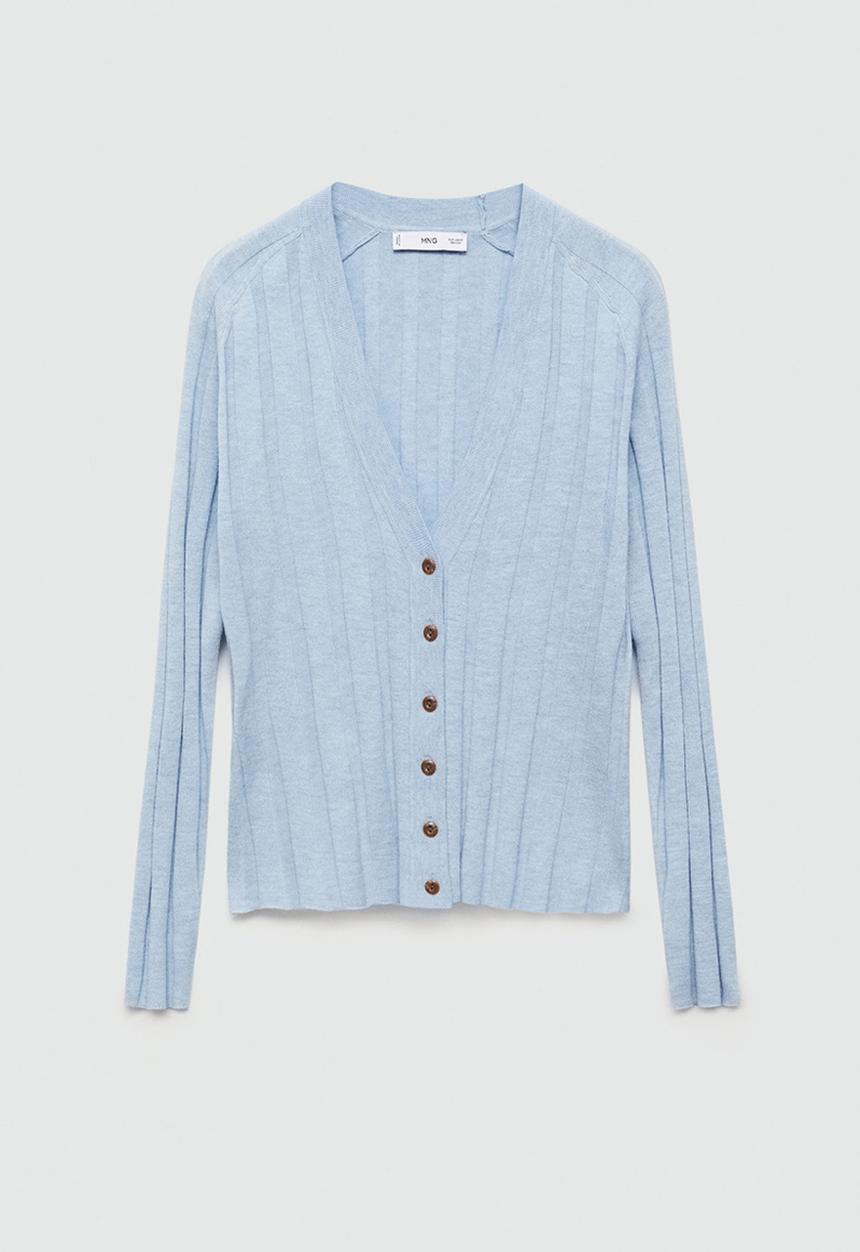 MANGO - Plus Cardigan Flurry -  Light/Pastel Gray