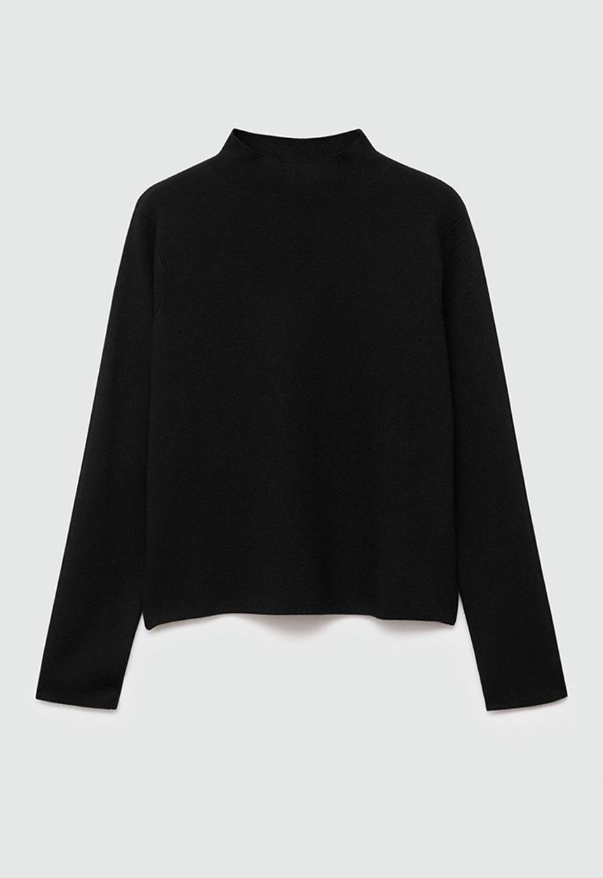 MANGO - Plus Sweater Chimneyb - Black