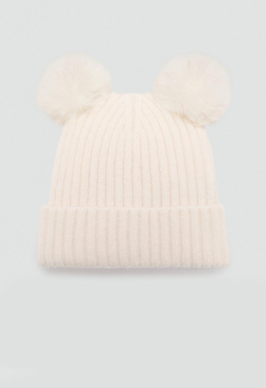 MANGO - Beanie pompon - light beige