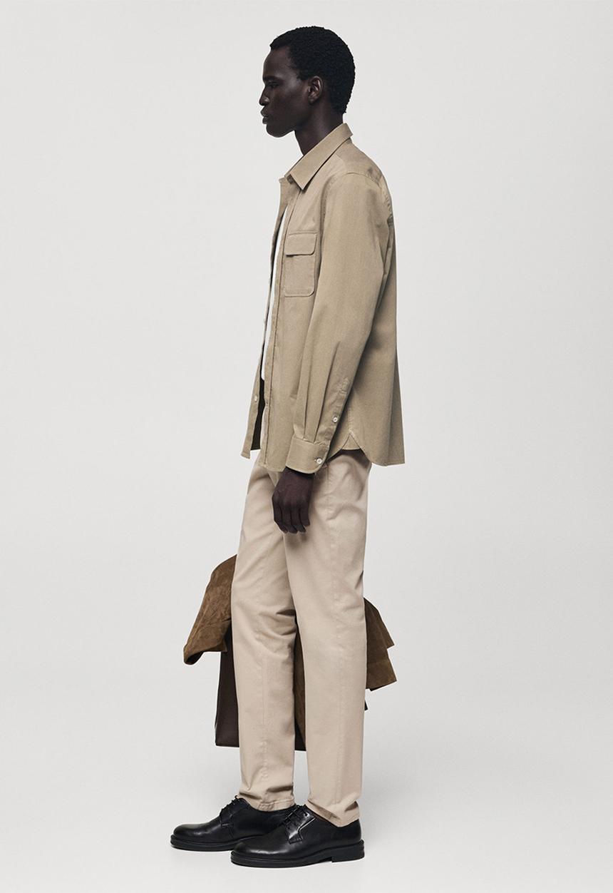 MANGO - Trousers barna - sand