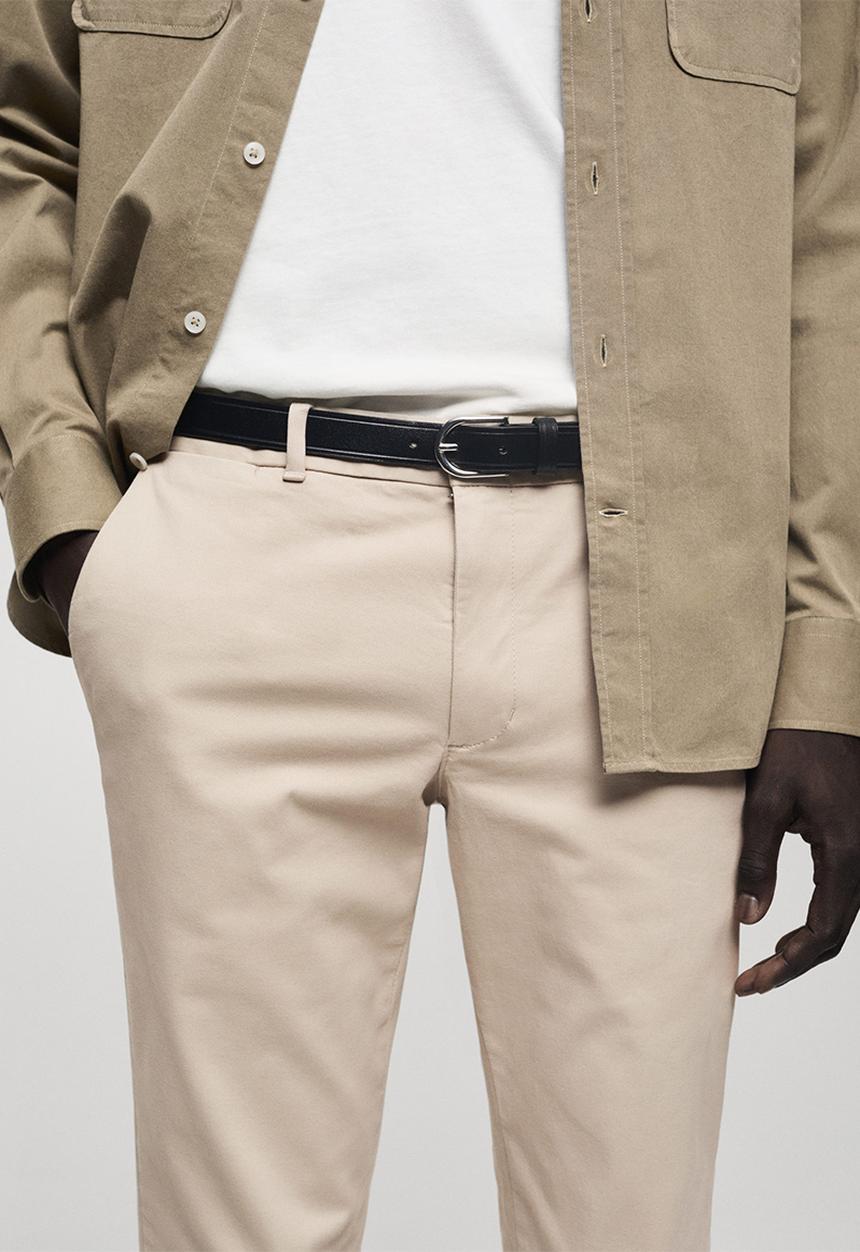 MANGO - Trousers barna - sand
