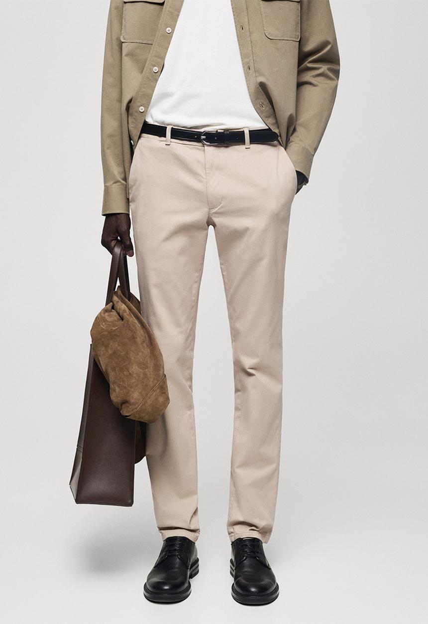MANGO - Trousers barna - sand
