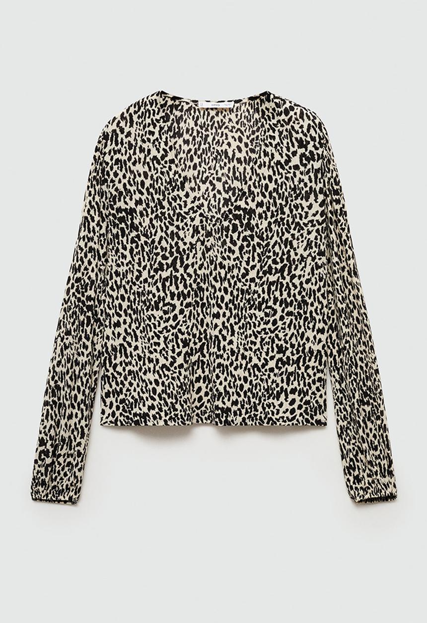 MANGO - Plus Blouse Lin - Light Beige