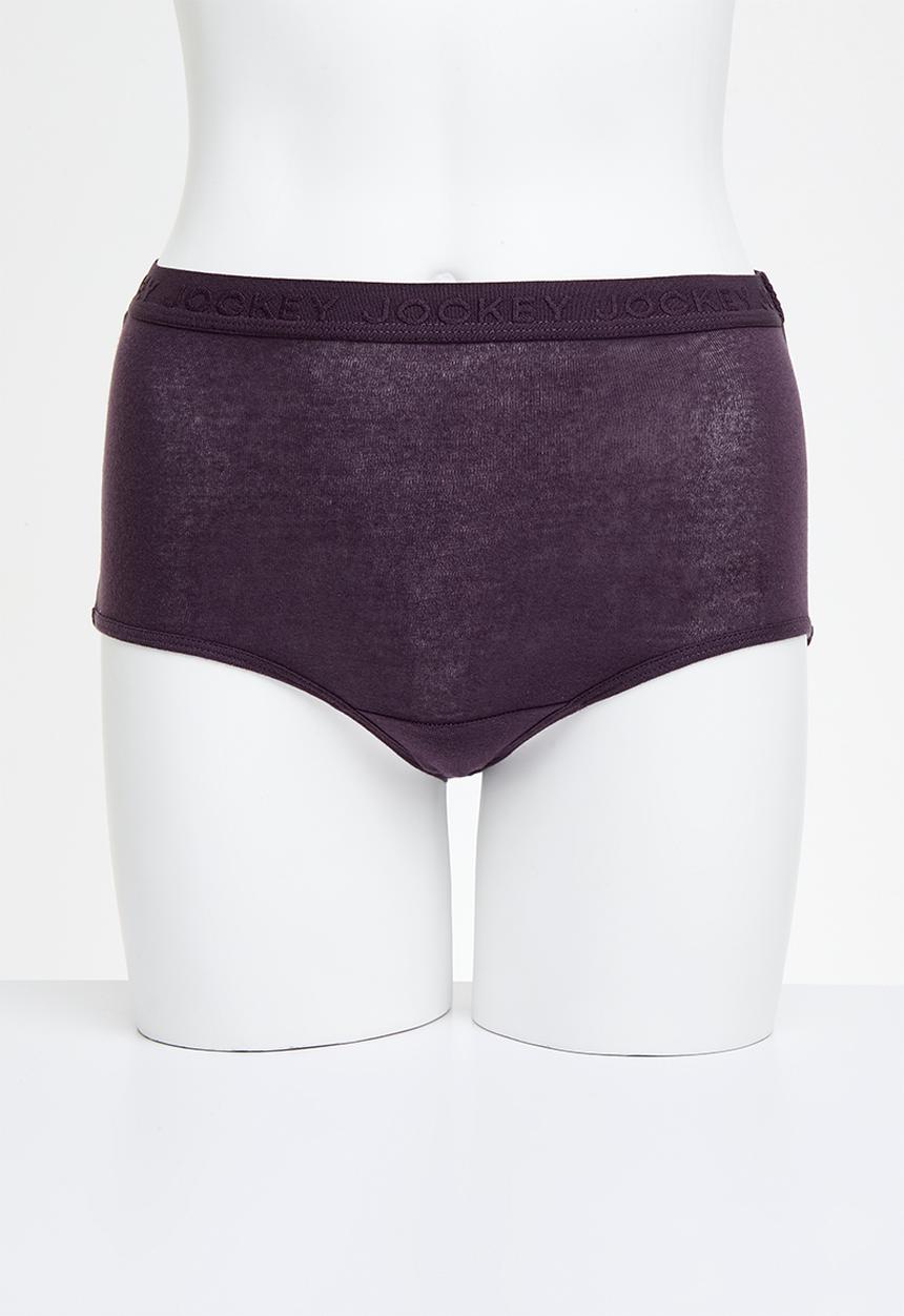Jockey - 3 Pk Plain Full Brief - black/taupe/plum
