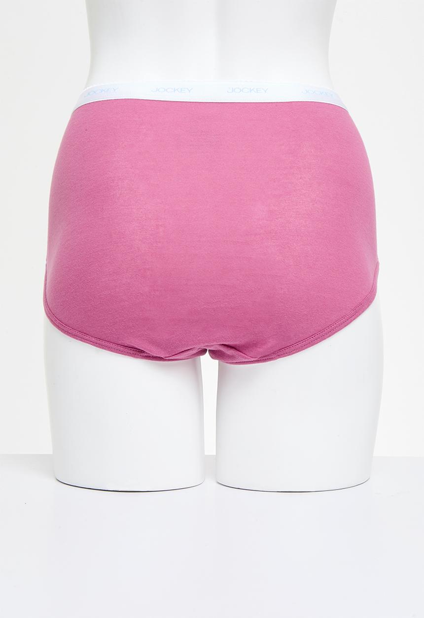 Jockey - 3 Pk Plain Full Brief - blue/mauve/petal