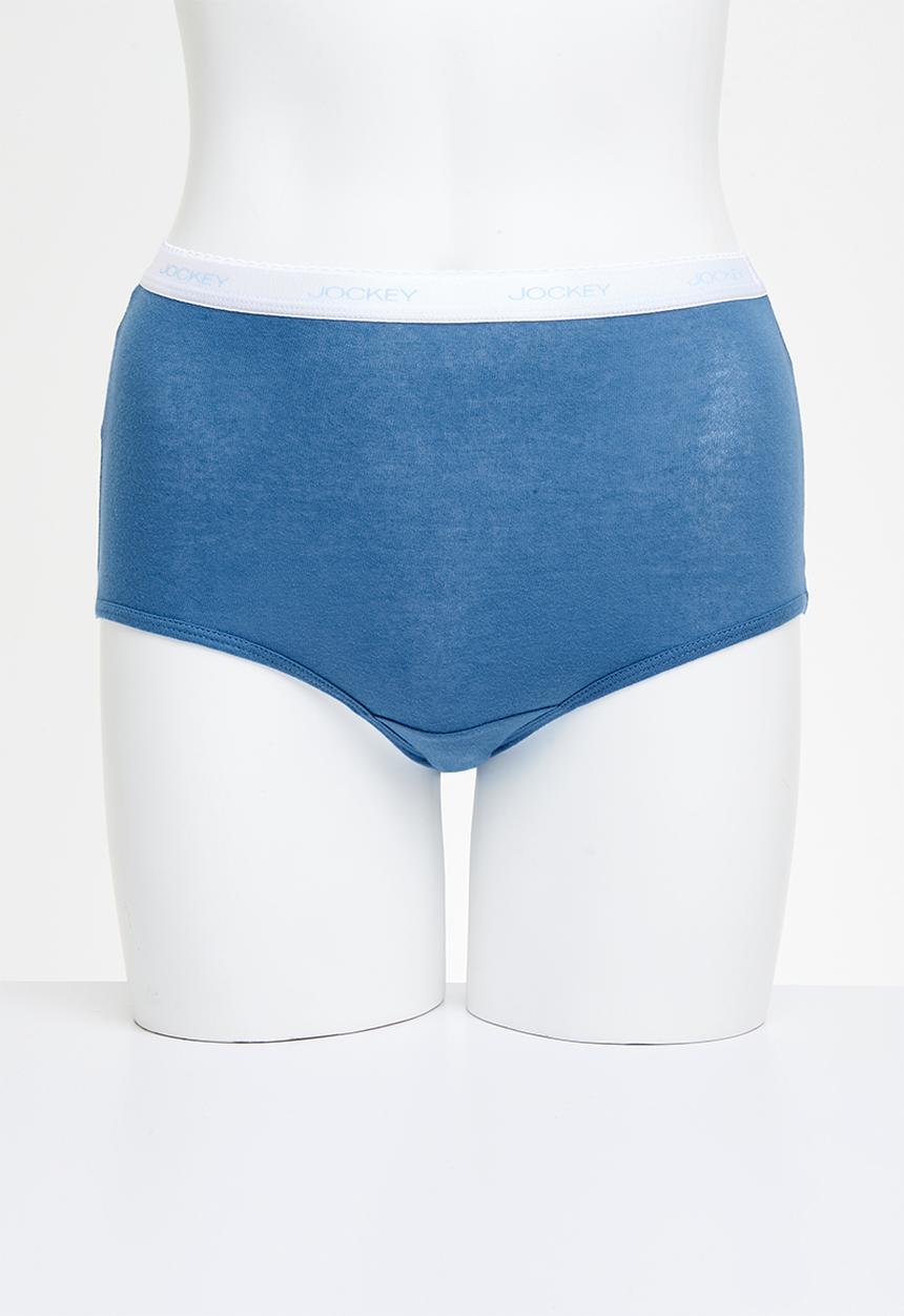 Jockey - 3 Pk Plain Full Brief - blue/mauve/petal