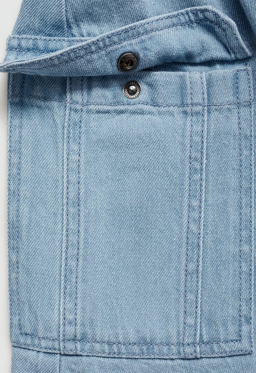 MANGO - Dress lana - open blue