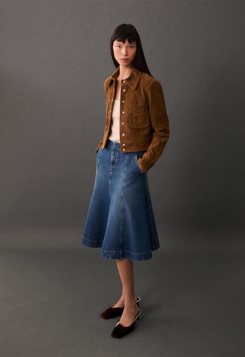 MANGO - Skirt Camilla - Open Blue