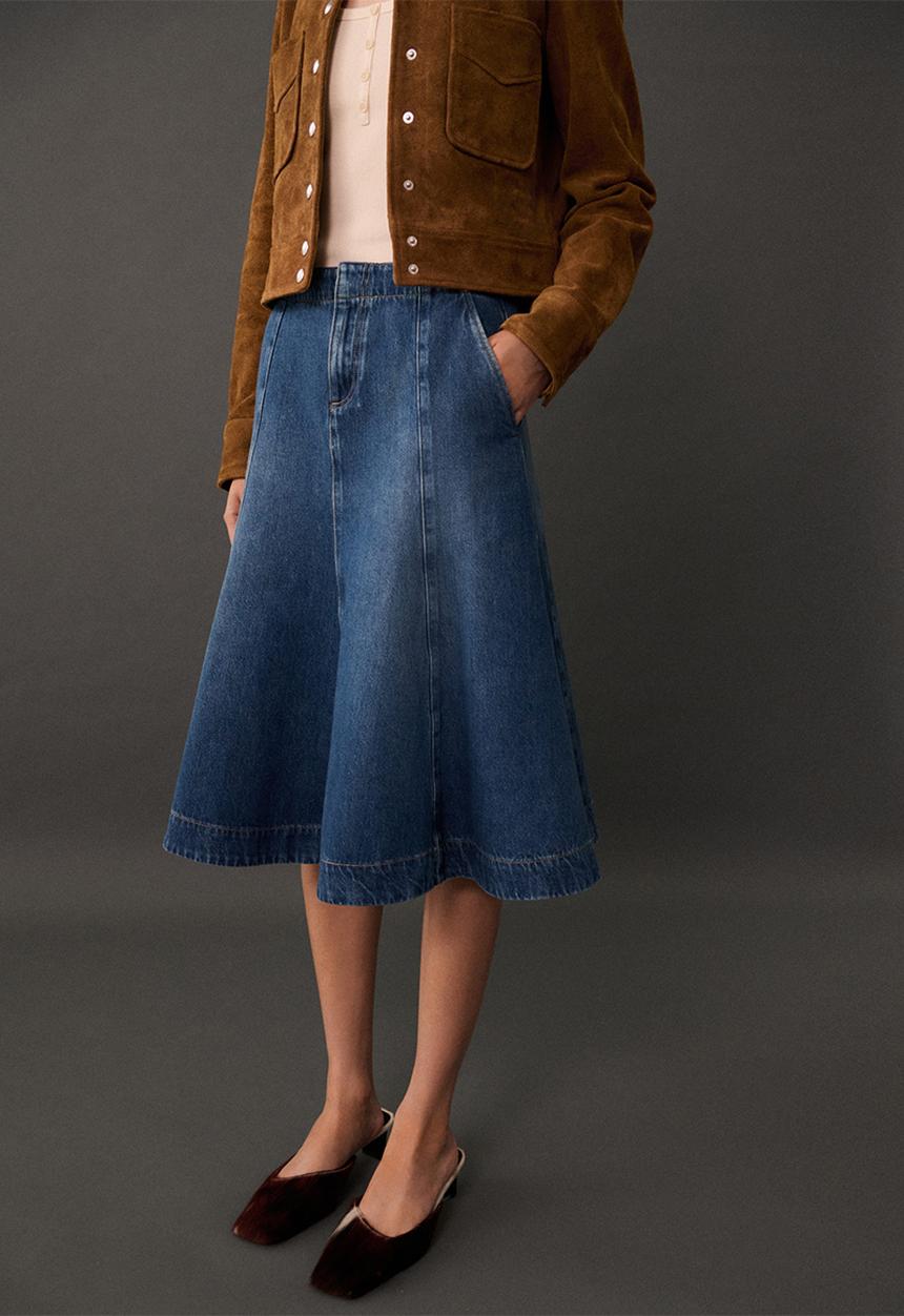 MANGO - Skirt Camilla - Open Blue