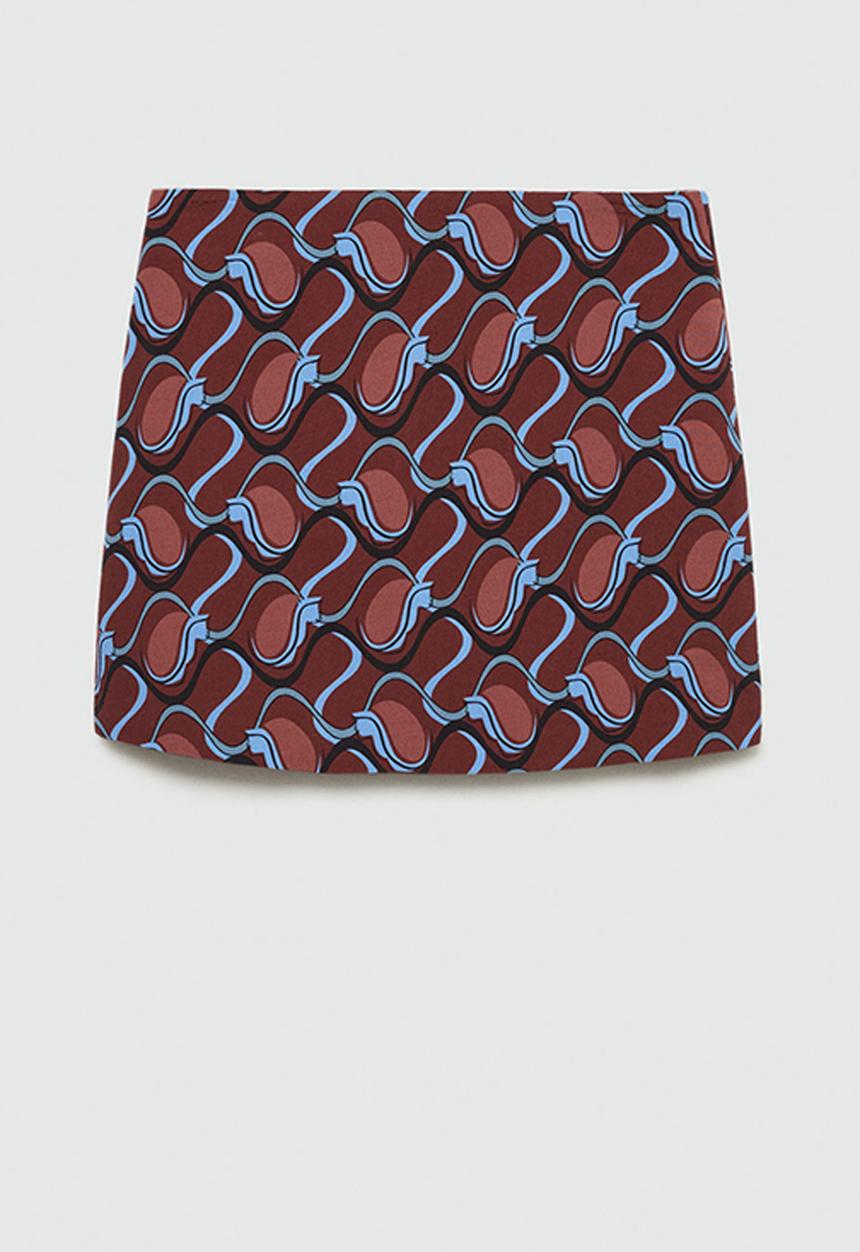 MANGO - Skirt Za - Dark Red