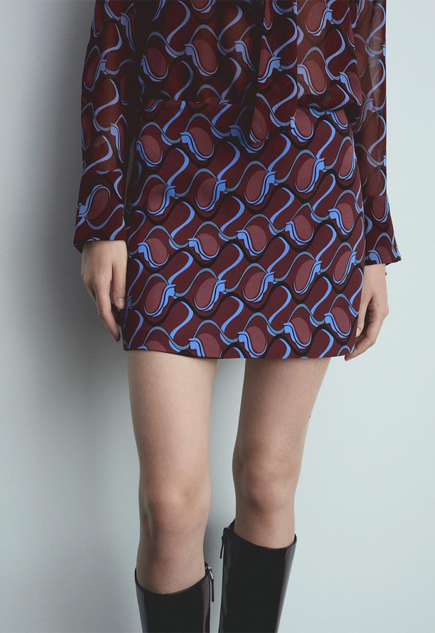MANGO - Skirt Za - Dark Red