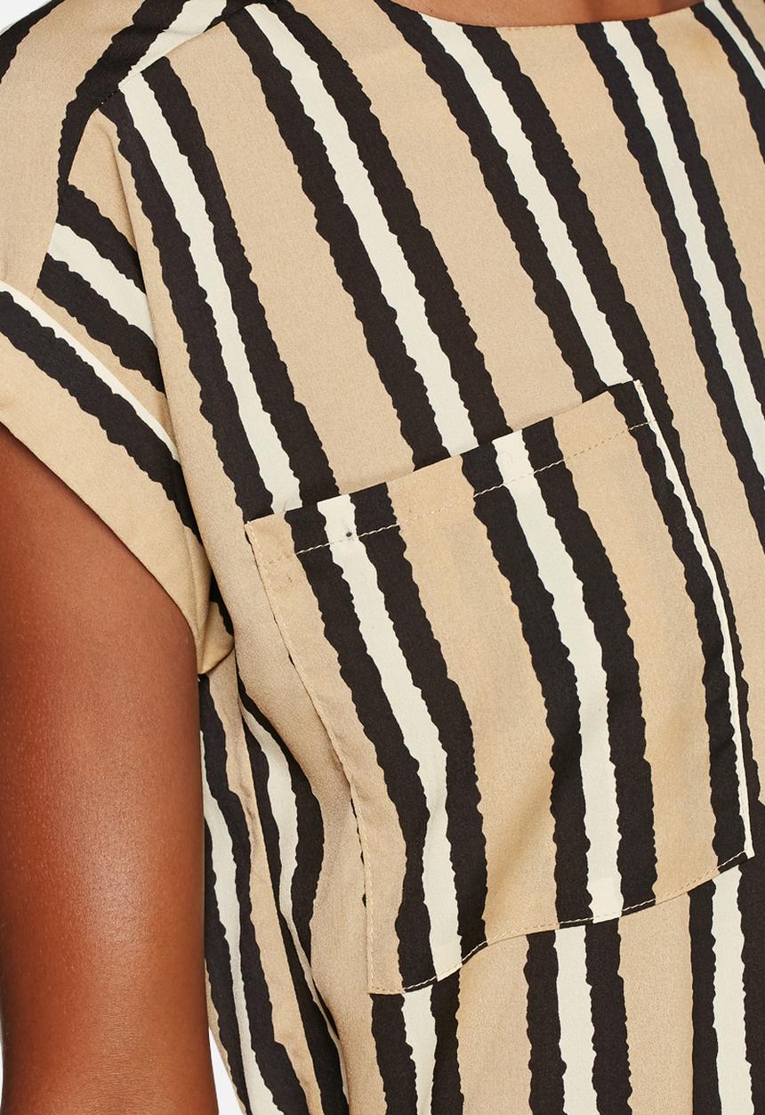 Lola May - Stripe roll sleeve dress