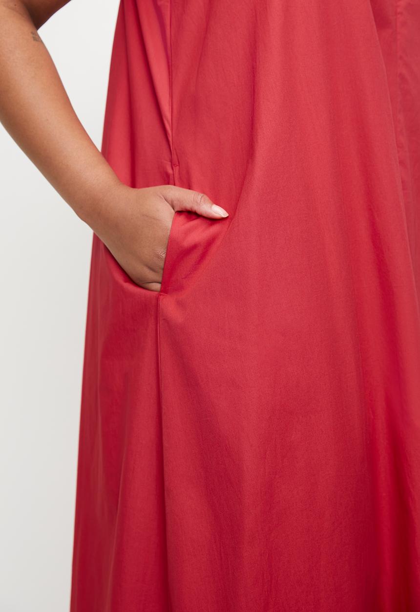 edit - Vneck Maxi Trapeze Dress - Red.