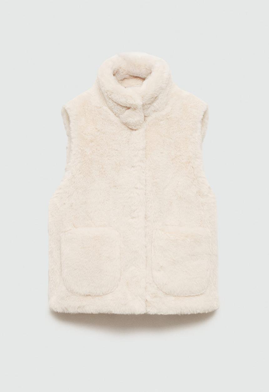 MANGO - Waistcoat canela - light beige