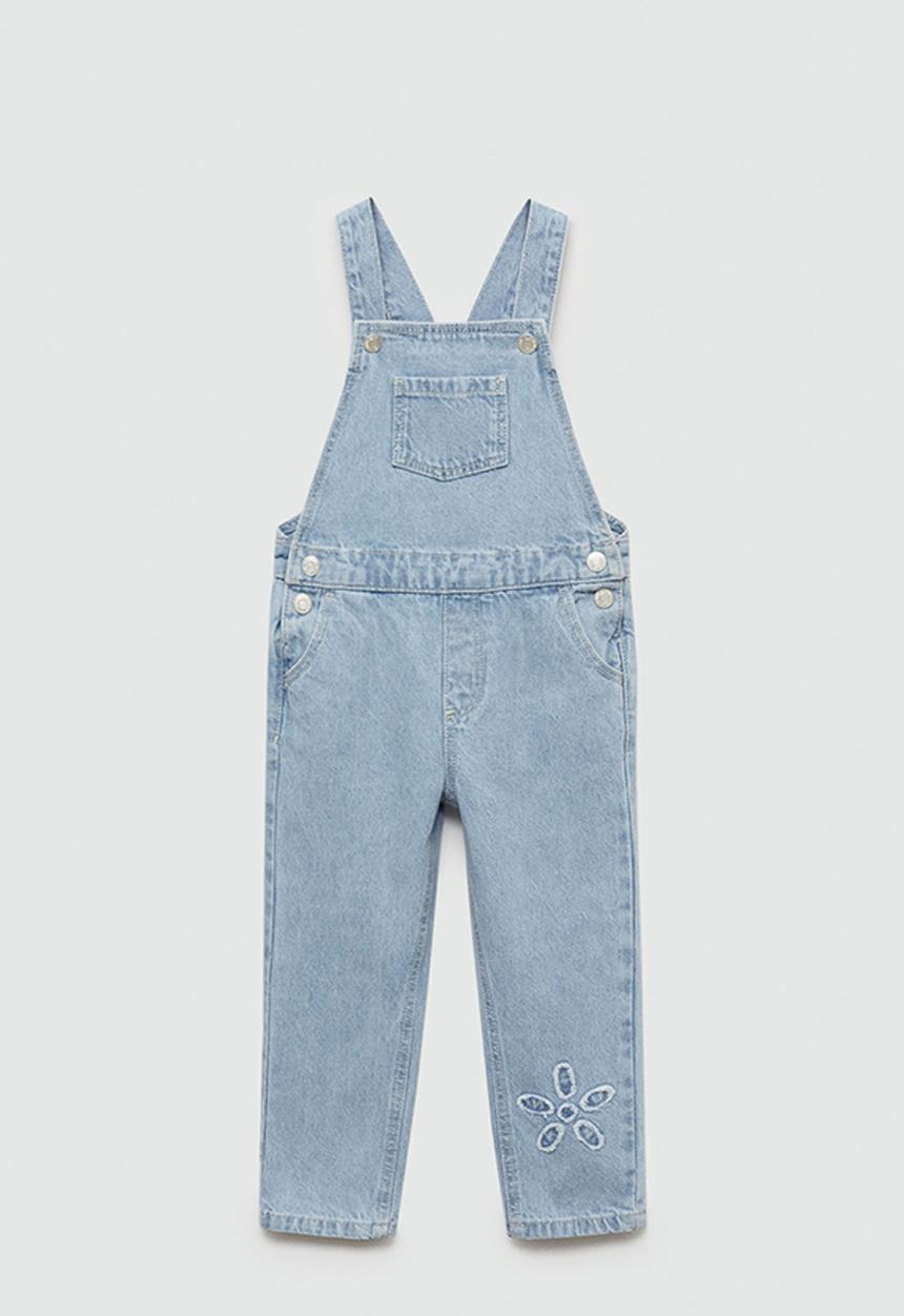 MANGO - Dungarees flower - open blue