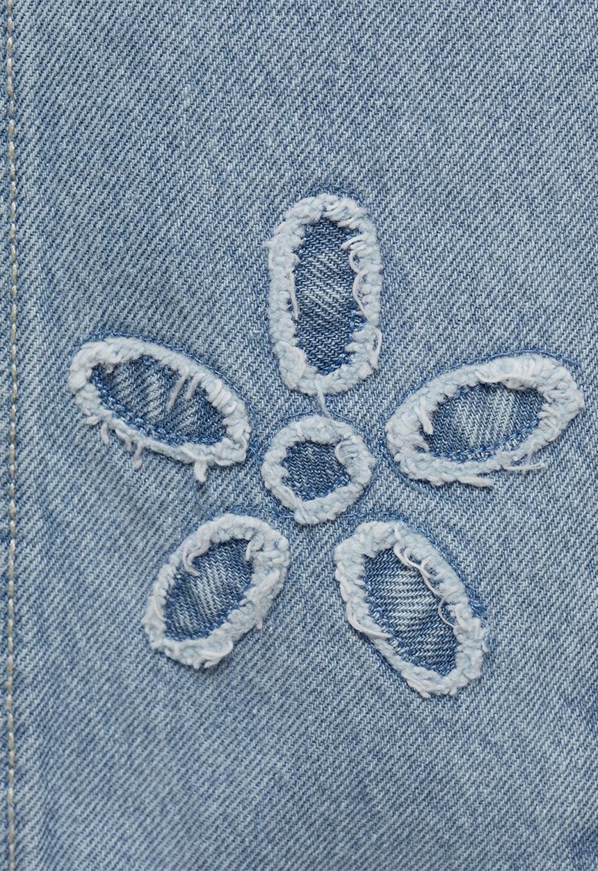 MANGO - Dungarees flower - open blue