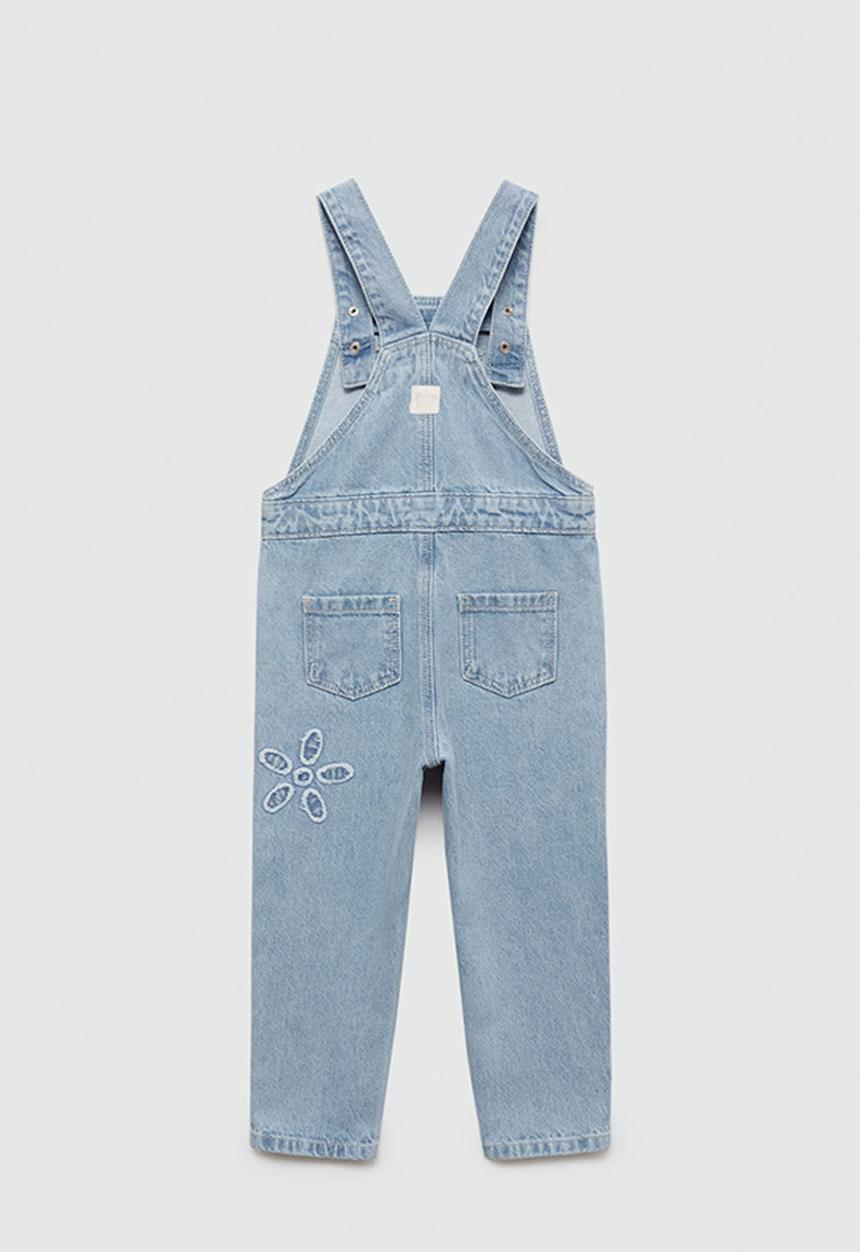 MANGO - Dungarees flower - open blue