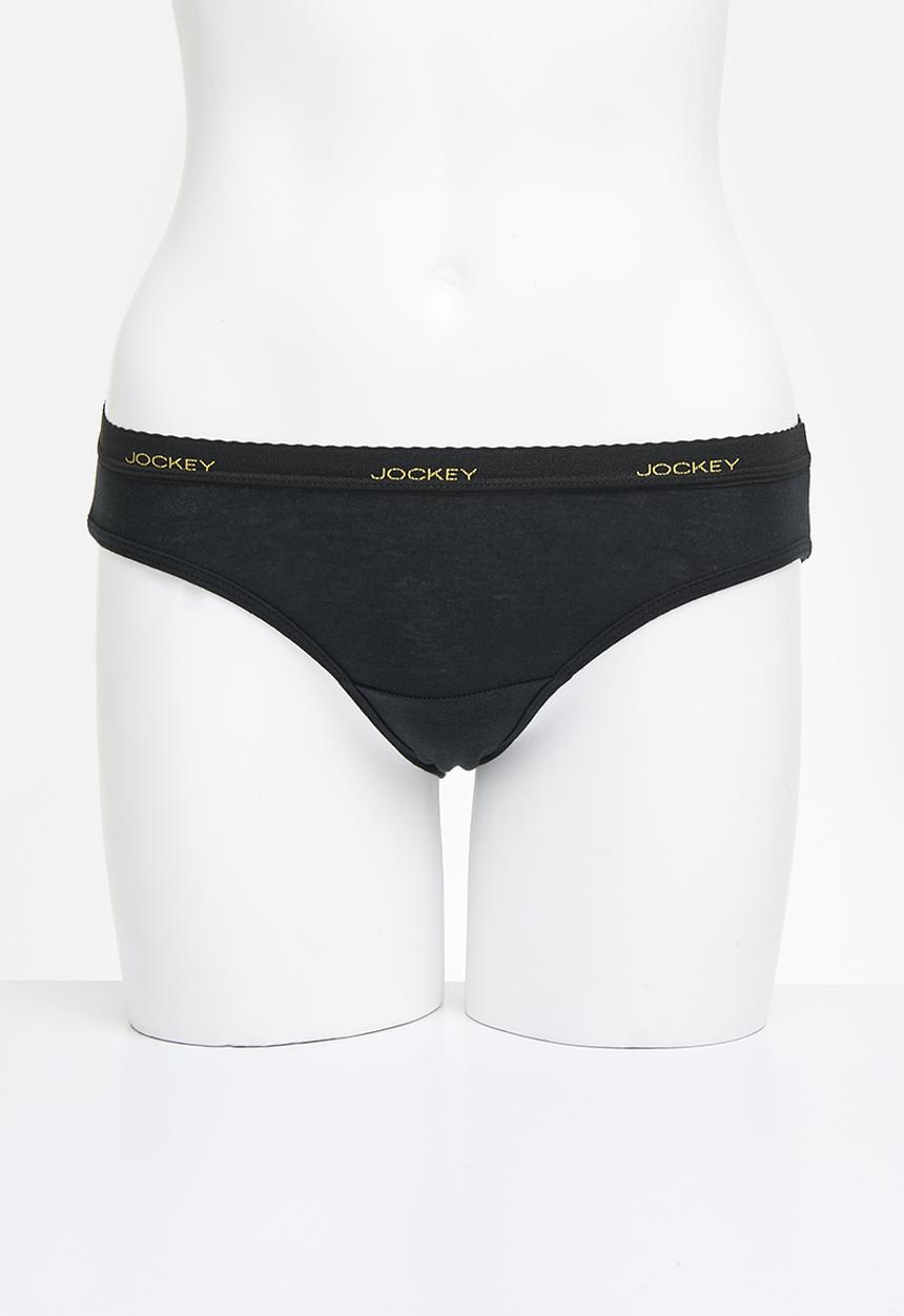 Jockey - 6 pack value print bikini - taupe/red/black shadow/black/grey/blue