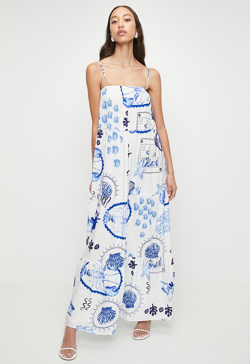 Superbalist - Strappy trapeze maxi dress - mediterranean fish