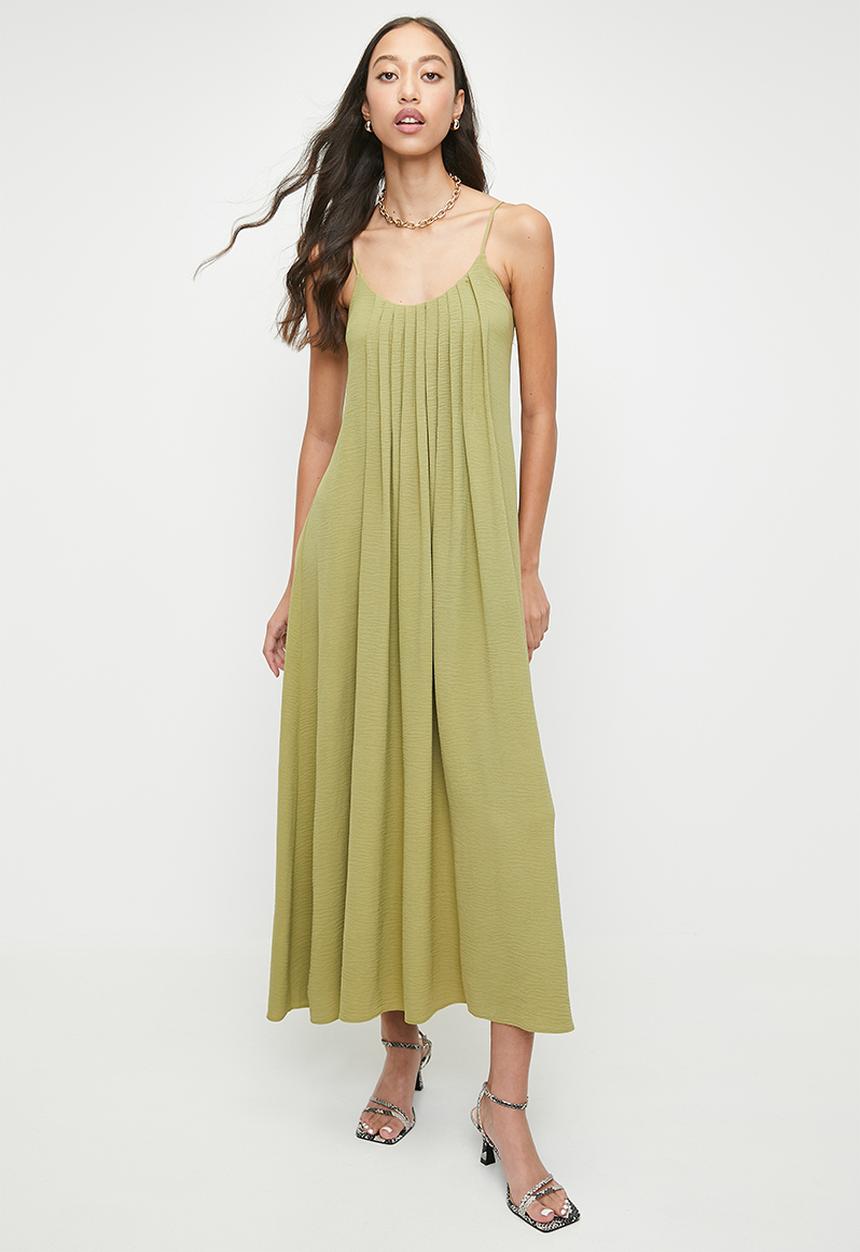 Superbalist - Tuck Detail Strappy Midi Dress - Green