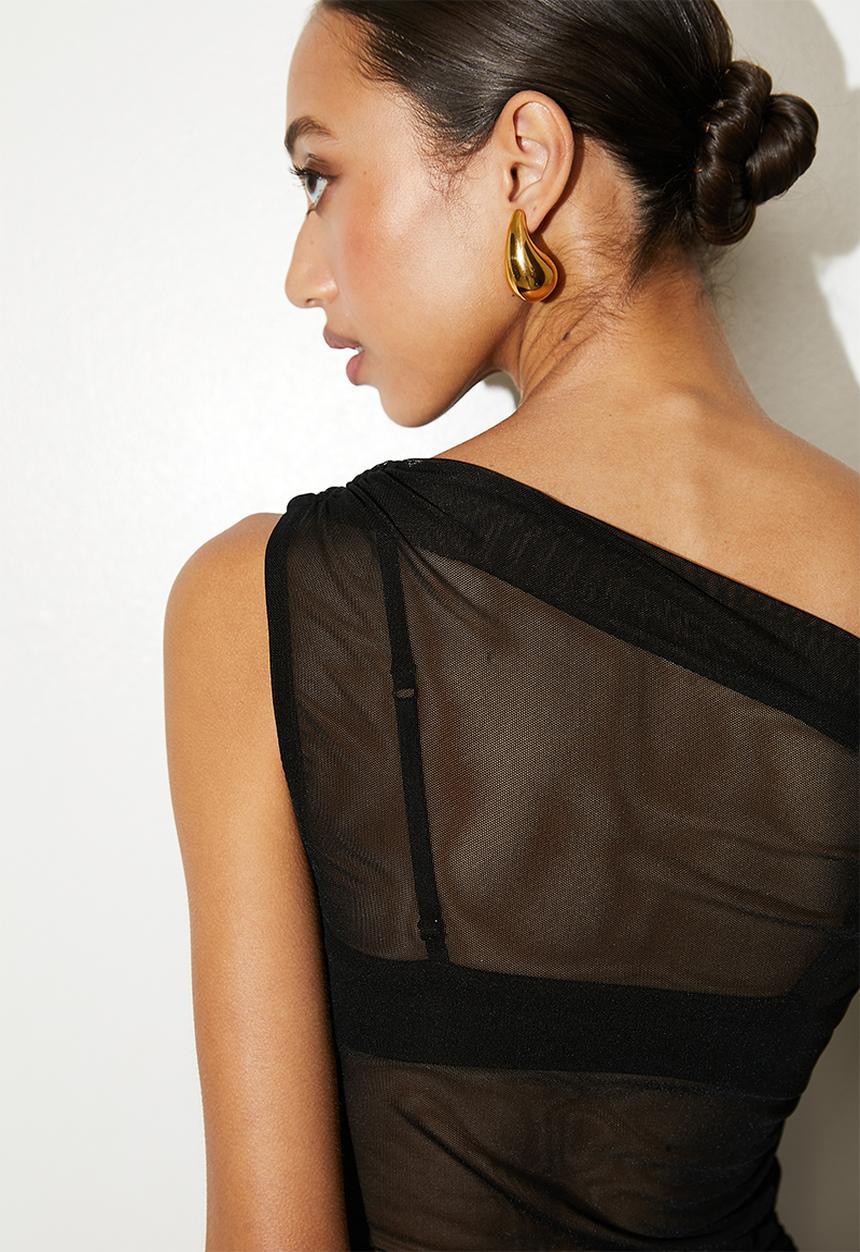 Superbalist - Asym Mesh Top - Black