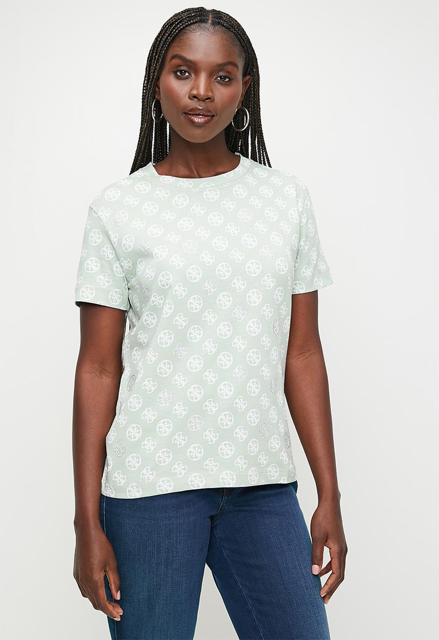 GUESS - Noémie 4g short sleeve T-shirt - 4g circle sparkle green aop	