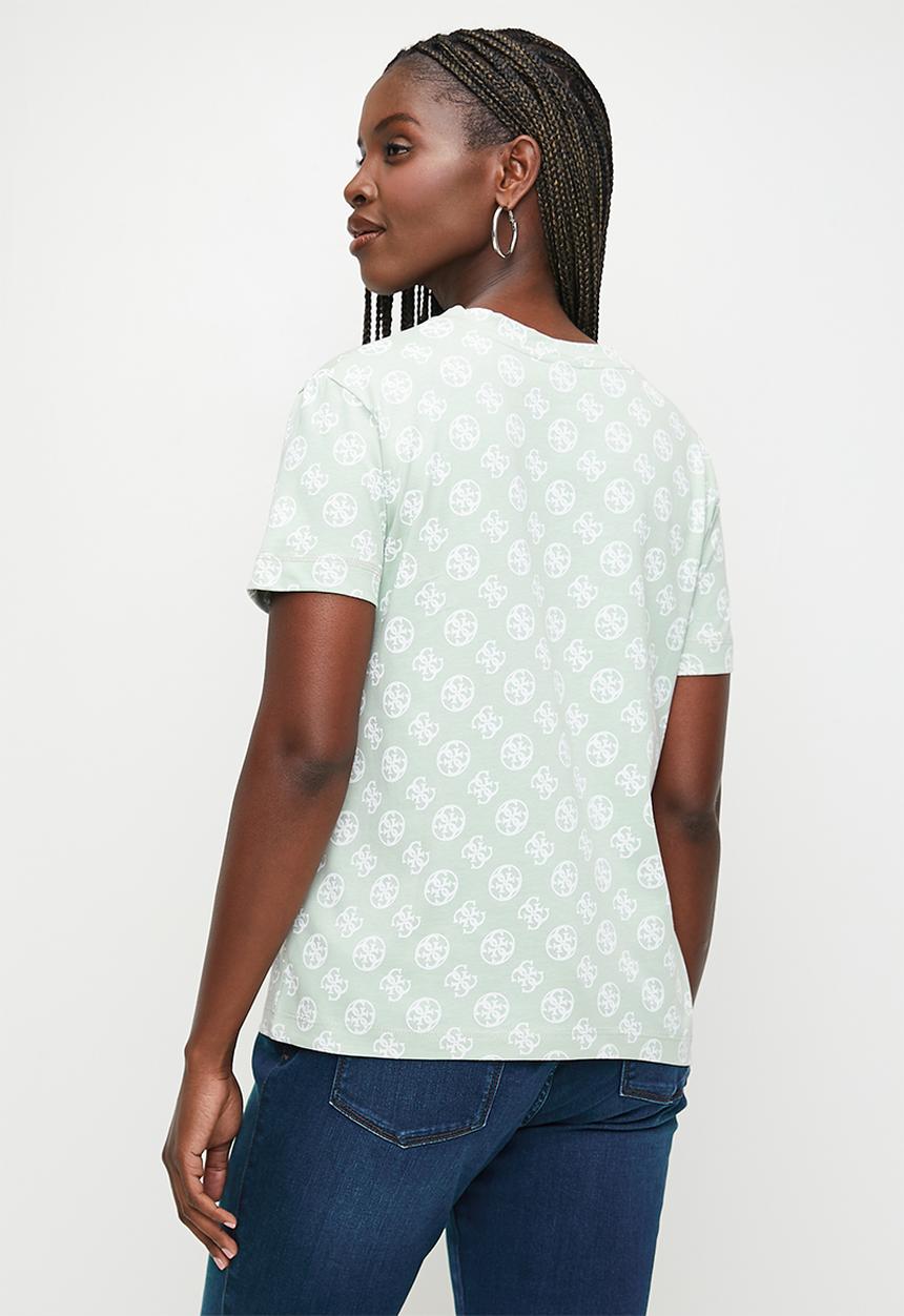 GUESS - Noémie 4g short sleeve T-shirt - 4g circle sparkle green aop	